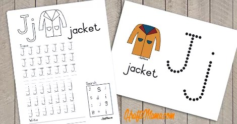 Alphabet Printable J for Jacket FREE!