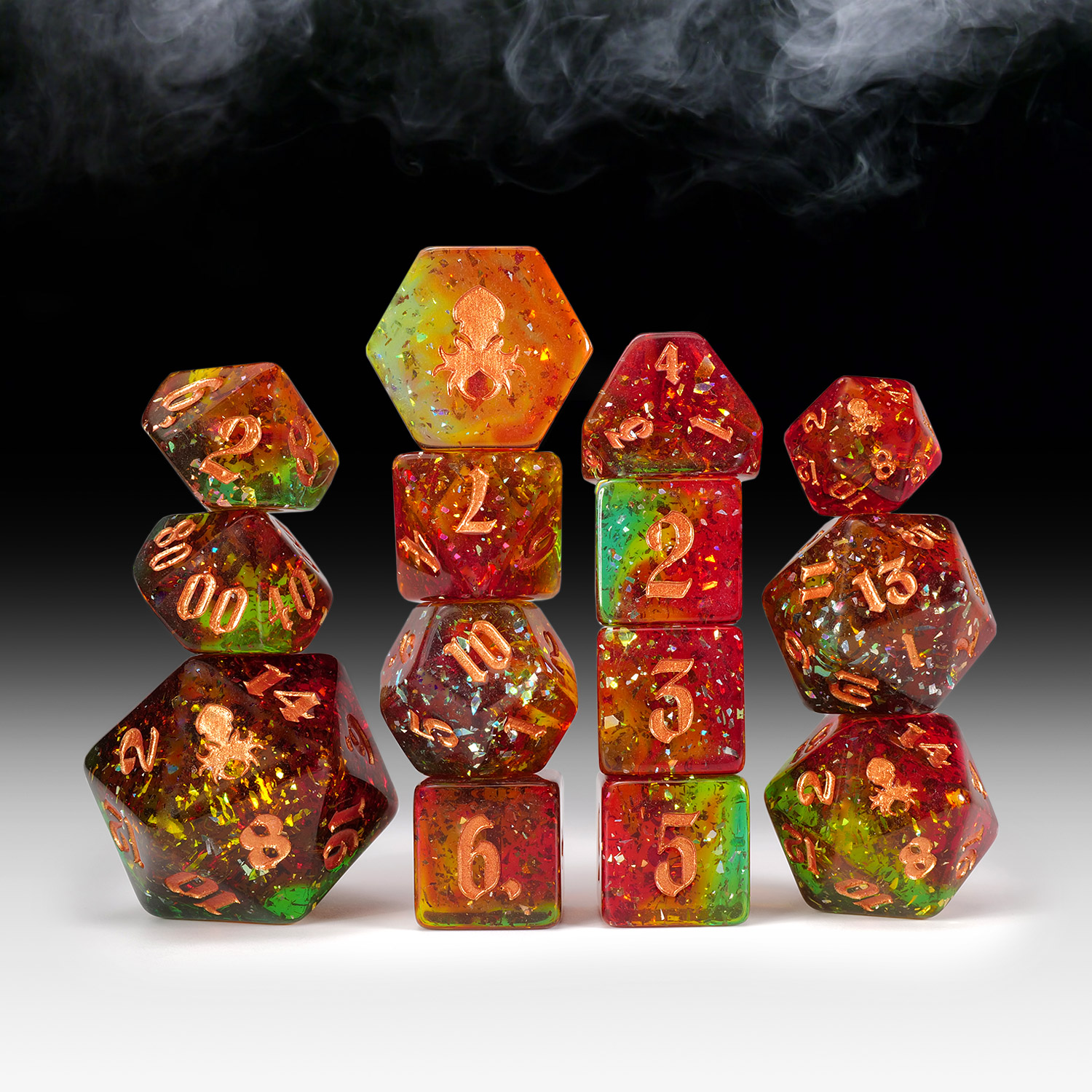 Rasta Riot Holo Foil 14pc Dice Set