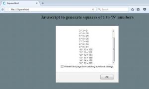 Javascript to generate squares of 1 to n numbers - Krazytech