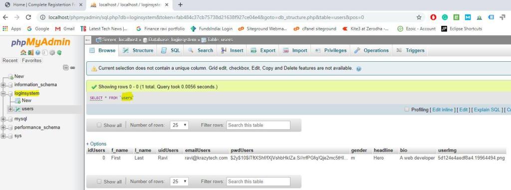 Complete Login and Registration Application using PHP and MySQL