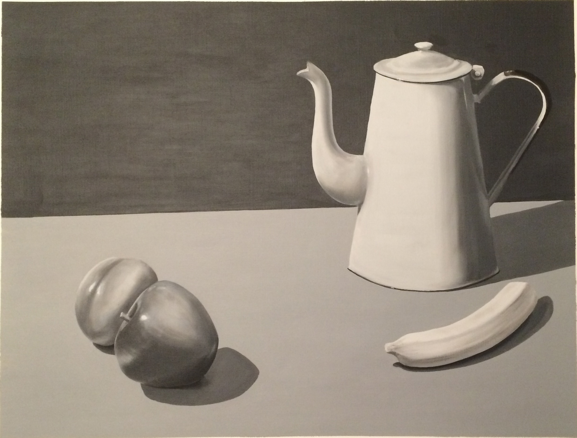 Still life, oil on paper.