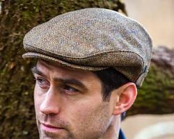 Stylish mens wool fedora hat in charcoal grey