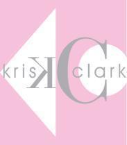 kris clark logo in pink and grey