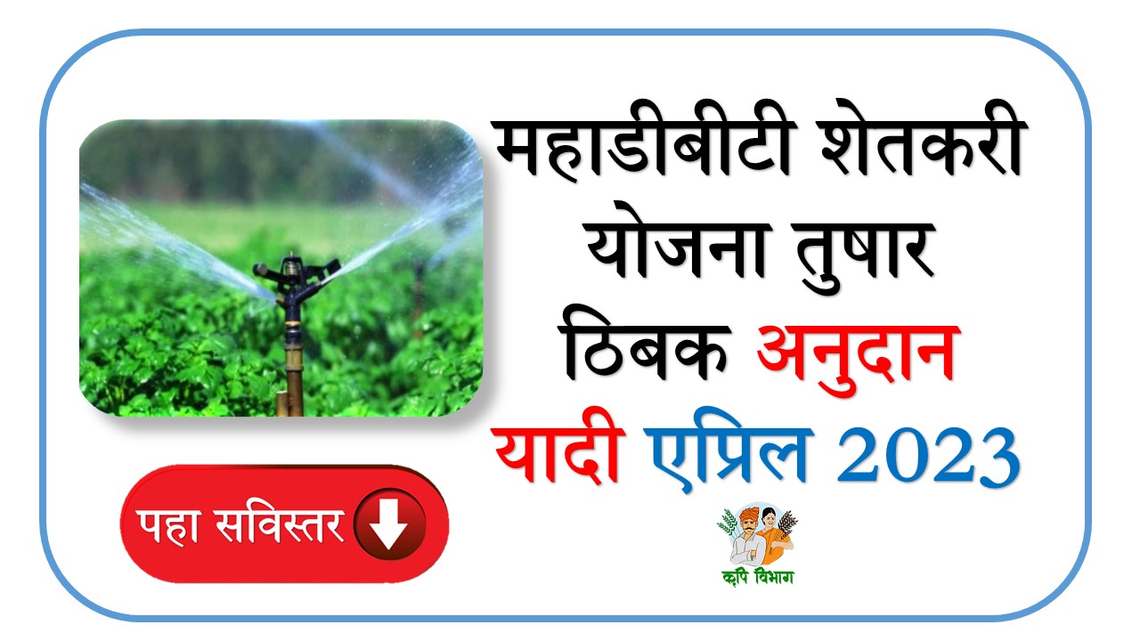 MahaDBT Farmer Schemes Subsidy List