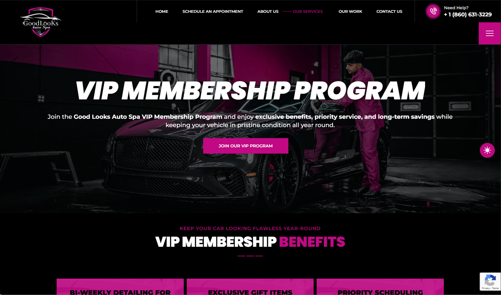 Good Looks Auto Spa website designed by KRMA Digital
