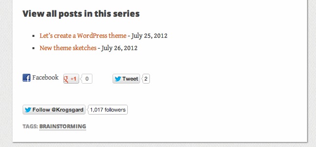Really Simple Series output