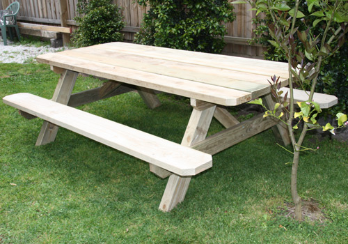 Solid Outdoor Wooden Picnic Tables