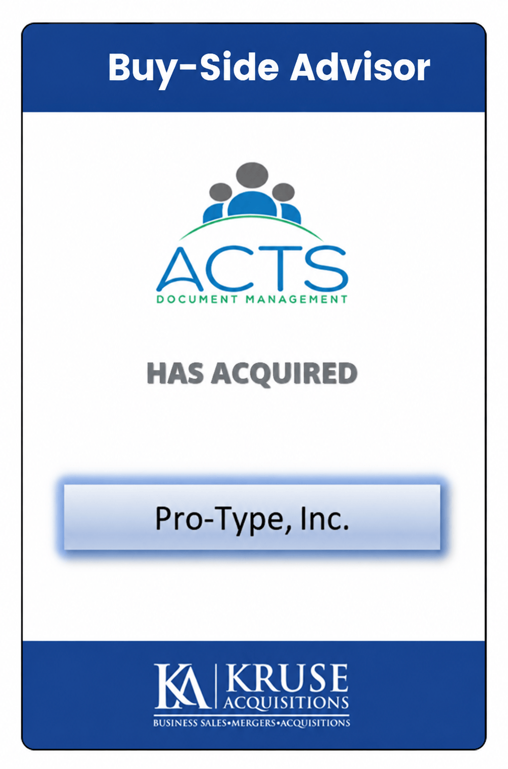 ACTS has acquired Pro-Type