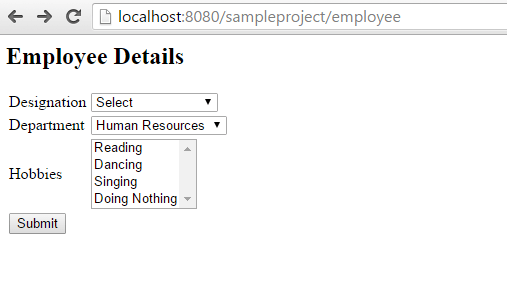 Java Spring MVC Tutorial | Spring MVC Select Tag with Example
