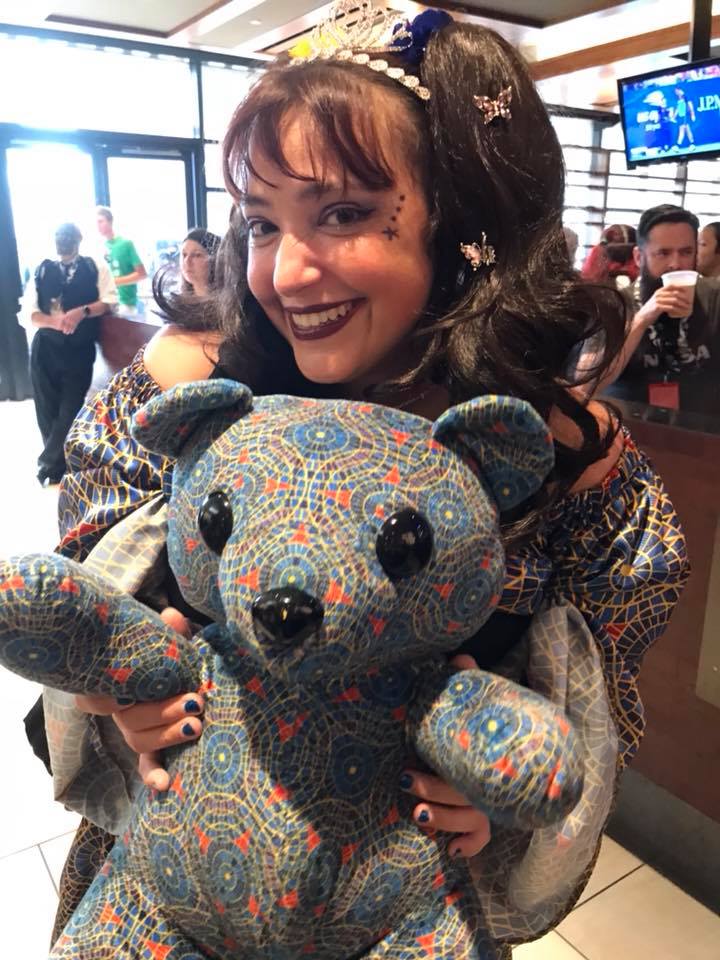 Alethea Kontis with the Marriott carpet bear