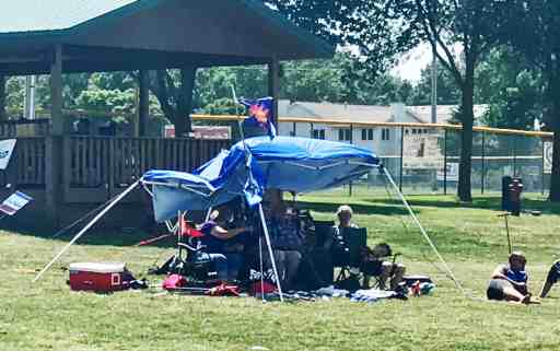 Photo of destroyed tent at Kubbing to Kick Cancer.