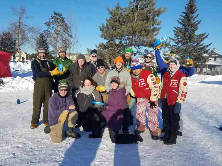 Photo of Ely Winter Festival Kubb Tournament winners.