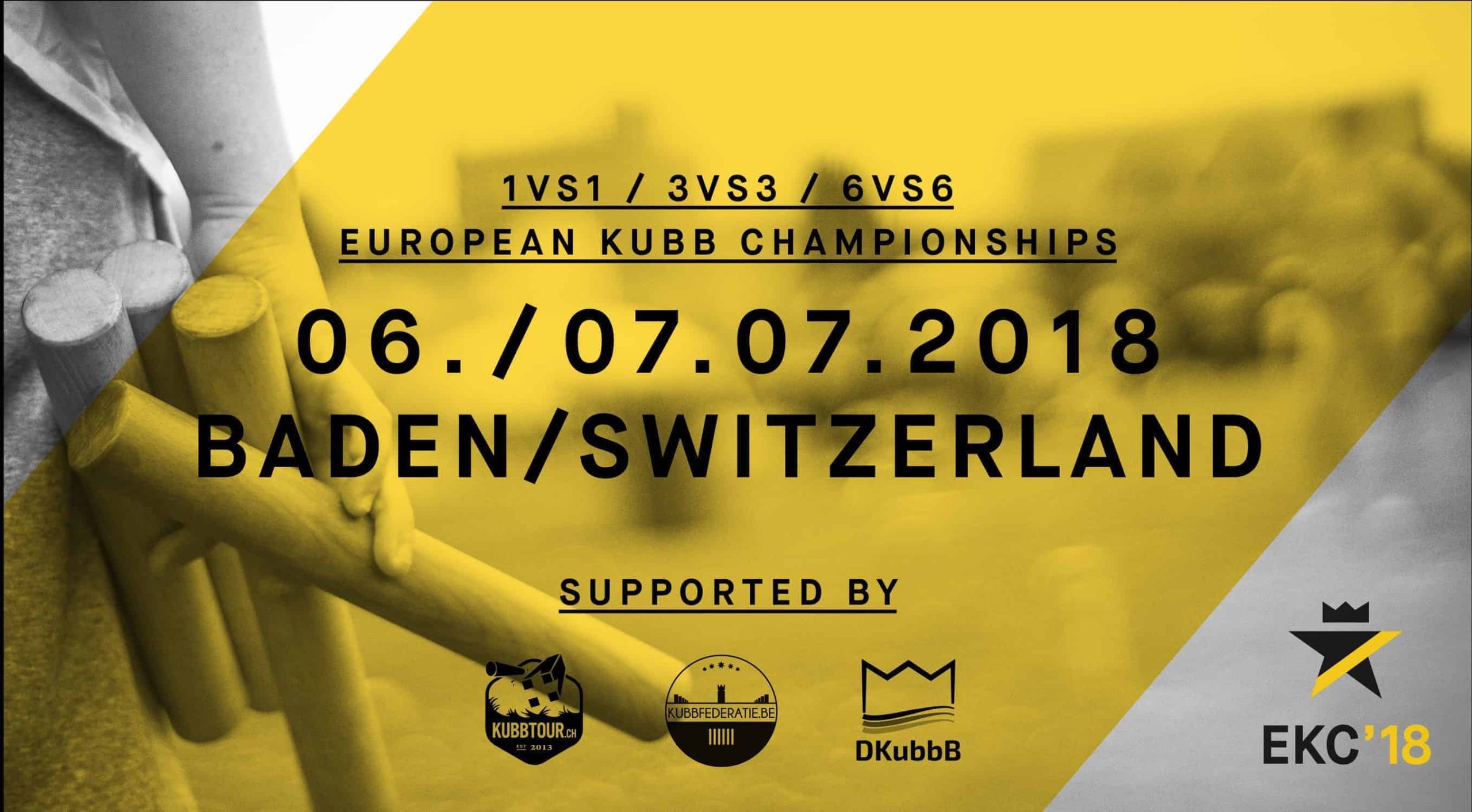 Banner for 2018 European Kubb Championship.