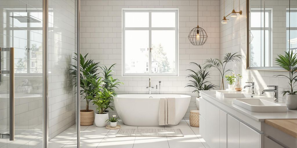 Bright, clean bathroom with no condensation or mould.