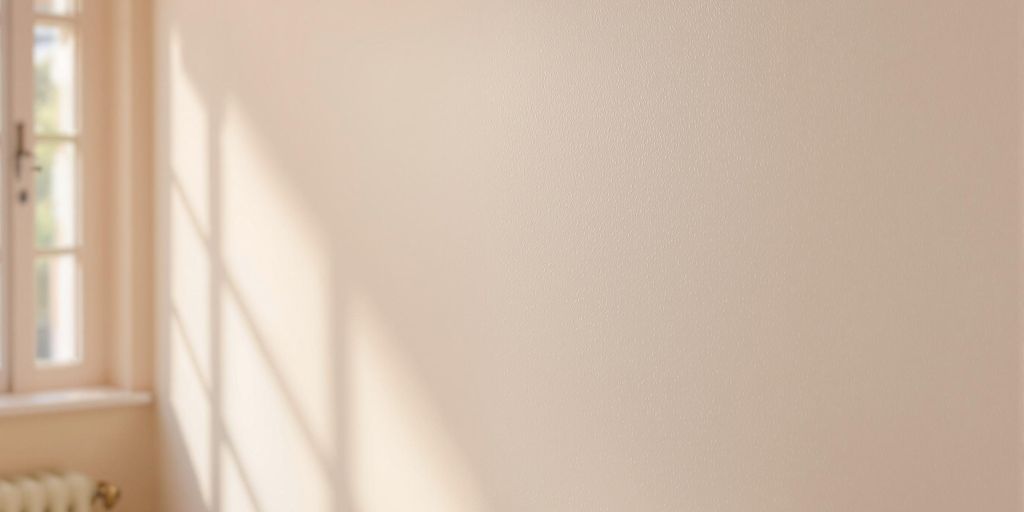 A clean bedroom wall without damp patches.