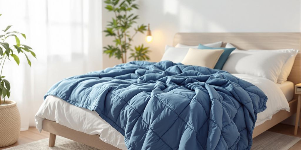 Cozy bedroom with an energy-efficient electric blanket.