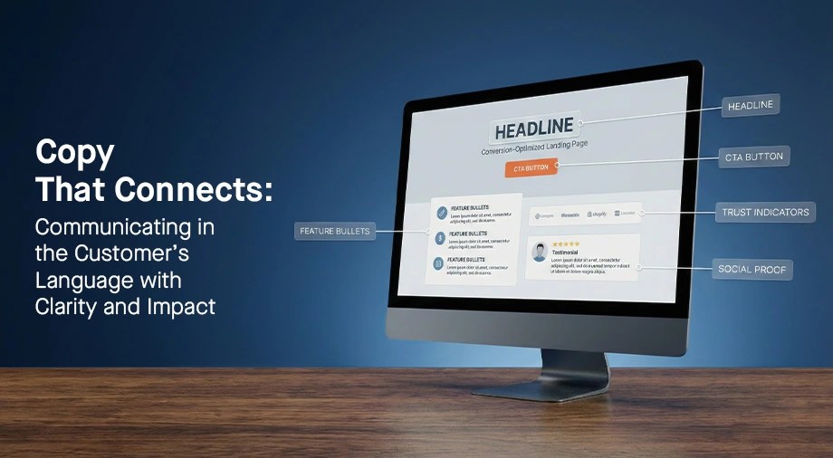 Bangladeshi landing page copy breakdown showing headline, CTA button, trust indicators, and social proof for local audience resonance