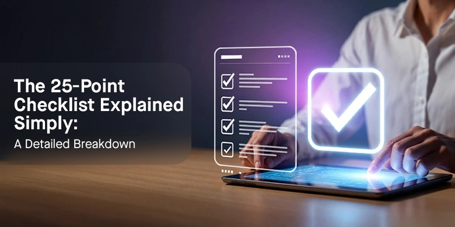 Rysenova as the Best HR Software in Bangladeshi professional using tablet with 25-point HR software checklist and glowing checkmark for 2026 decision-making
