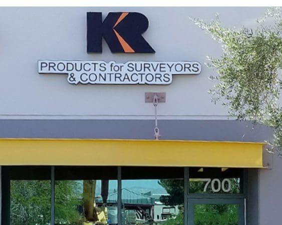 Storefront sign for surveyors and contractors.