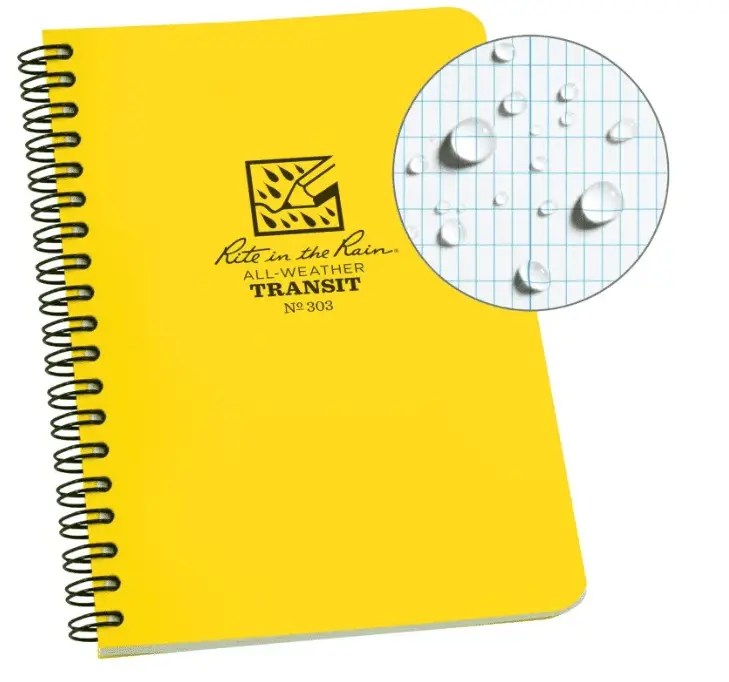 Rite in the Rain Transit No. 303 notebook.