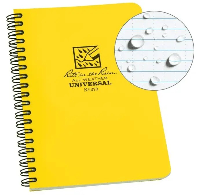 Yellow Rite in the Rain notebook.