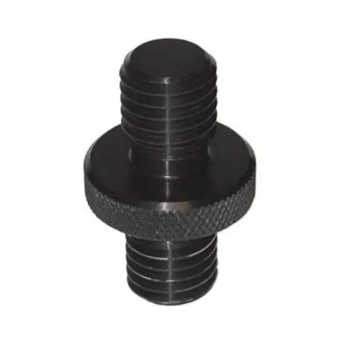 Black threaded metal connector or adapter.