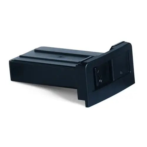 Black rectangular device or container.