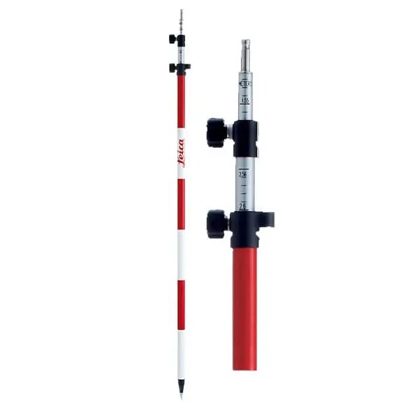 Leica leveling rod, red and white.