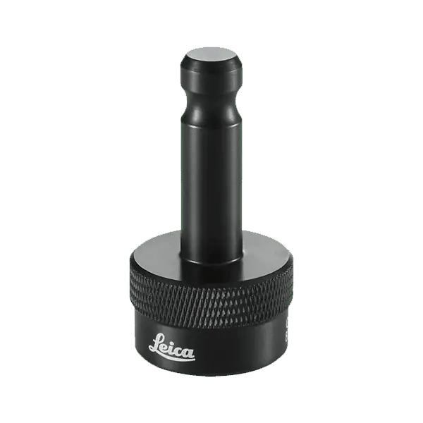 Leica black camera tripod adapter.