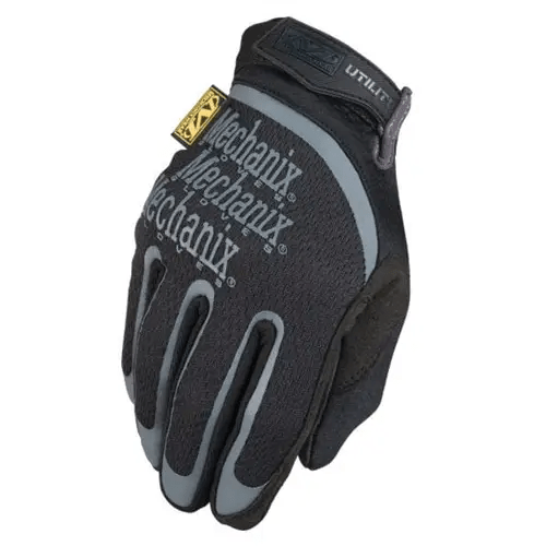 Black Mechanix glove with gray accents.