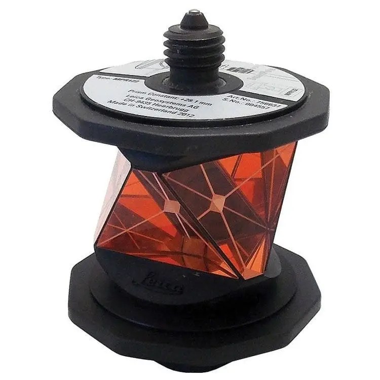 Orange prism with black mounting base.