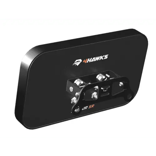 Black rectangular device with metallic components.