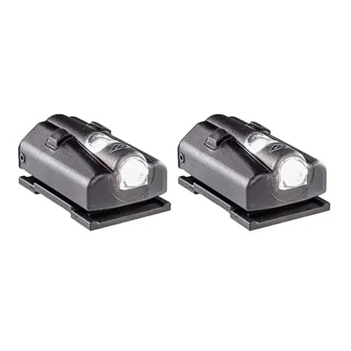Two black LED track lighting fixtures.