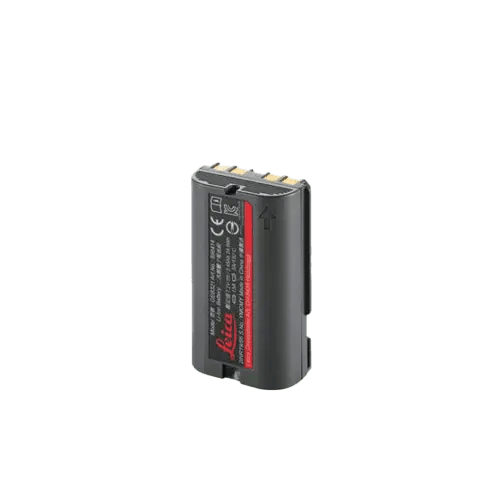 Leica camera battery with label and connectors.