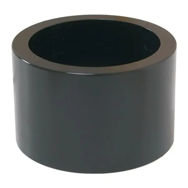 Black cylindrical container with a hollow center.