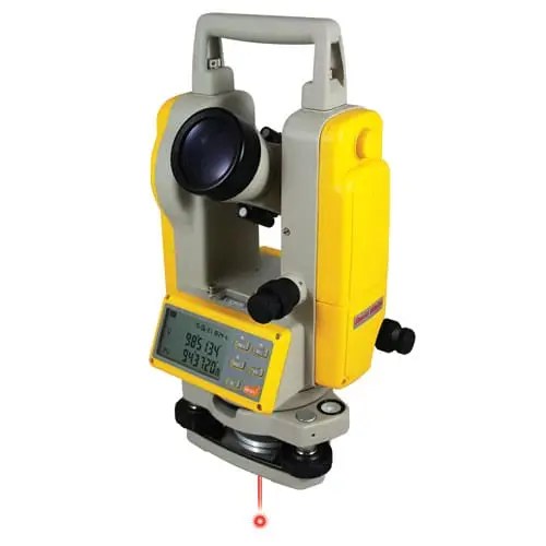 Surveying instrument with digital display.