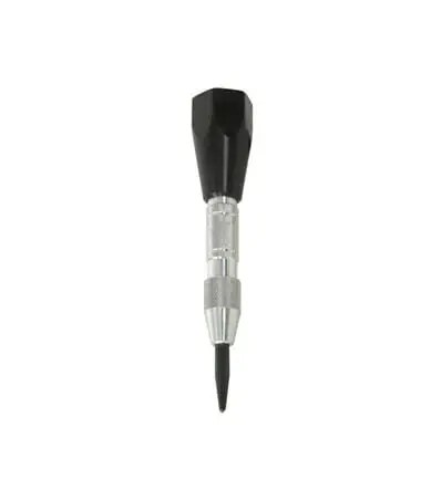 Black and silver precision tool with pointed tip.
