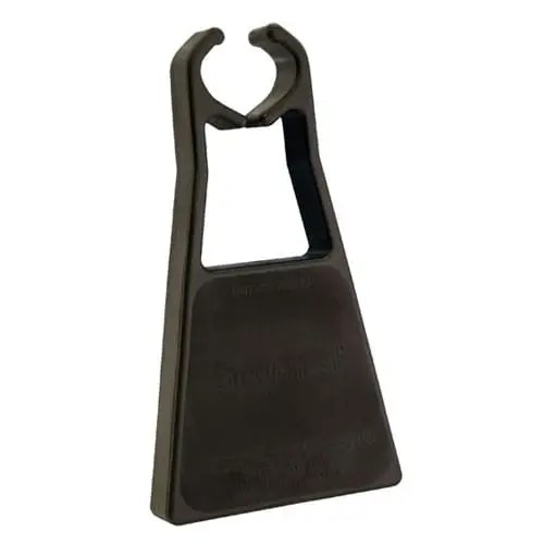 Black plastic ice scraper tool.