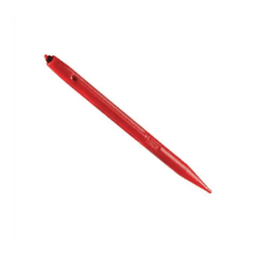 Red plastic tool with pointed tip.