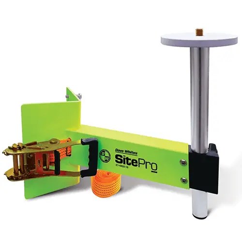 Here's an 8-word alt tag for the image: Dave White's SitePro antenna mounting bracket with strap.