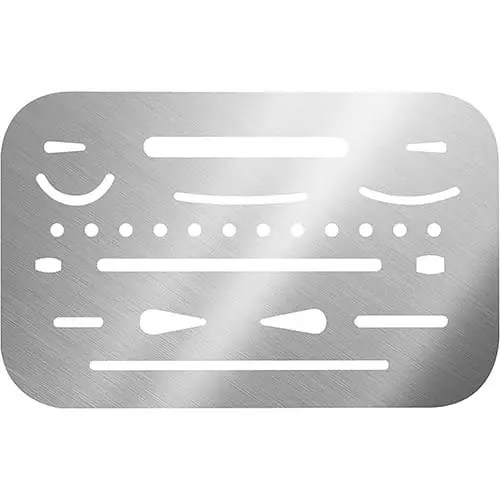 Metal drawing template with various shapes.