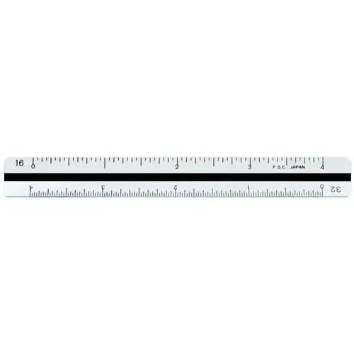 White ruler with black markings.