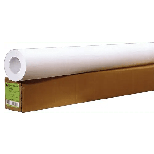 Roll of white paper on box.
