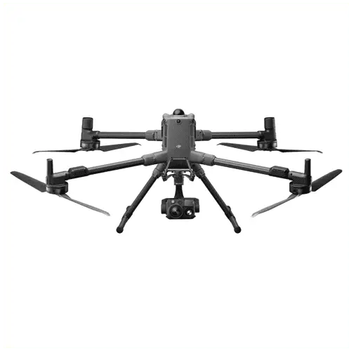 Drone with camera and six propellers.