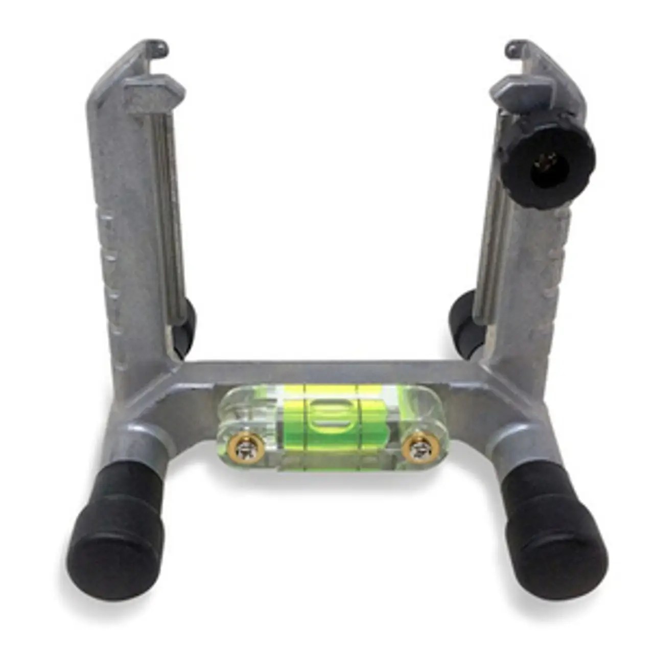 Metal tool with built-in bubble level.