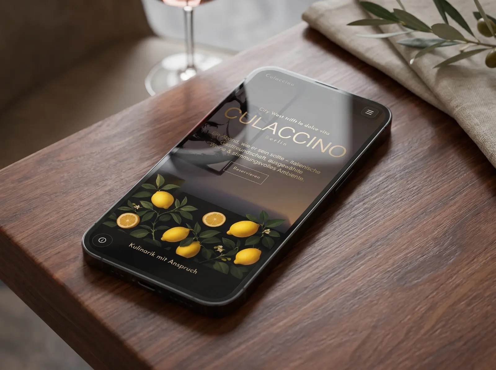 Italienisches Fine Dining: Website-Konzept für ein Restaurant in Berlin