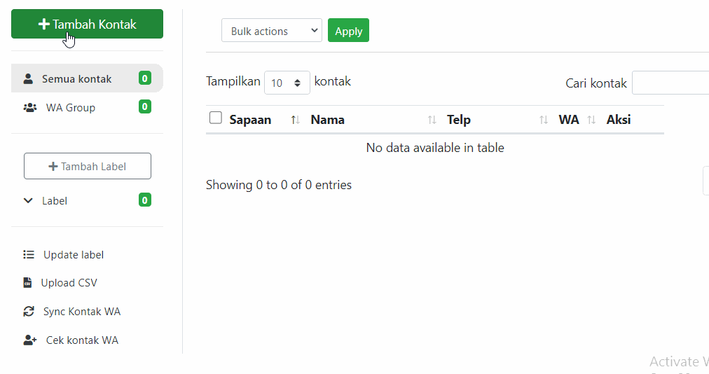 Cara menambahkan kontak