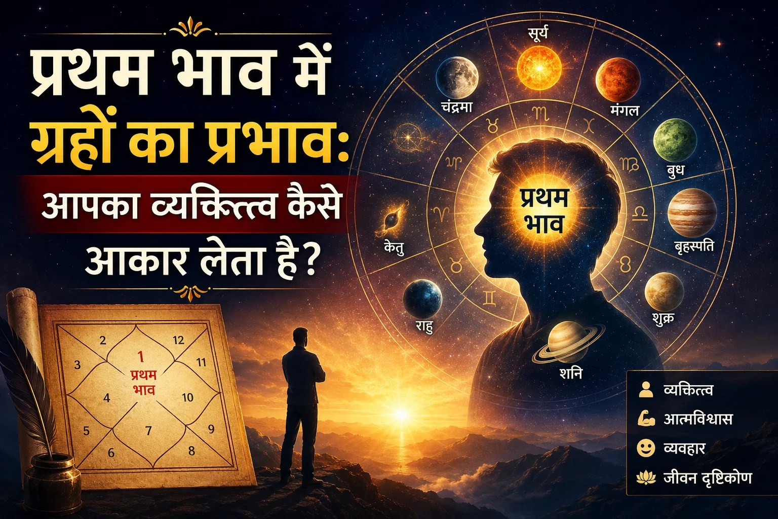 प्रथम भाव (First House) में ग्रहों का प्रभाव: आपका व्यक्तित्व कैसे आकार लेता है?