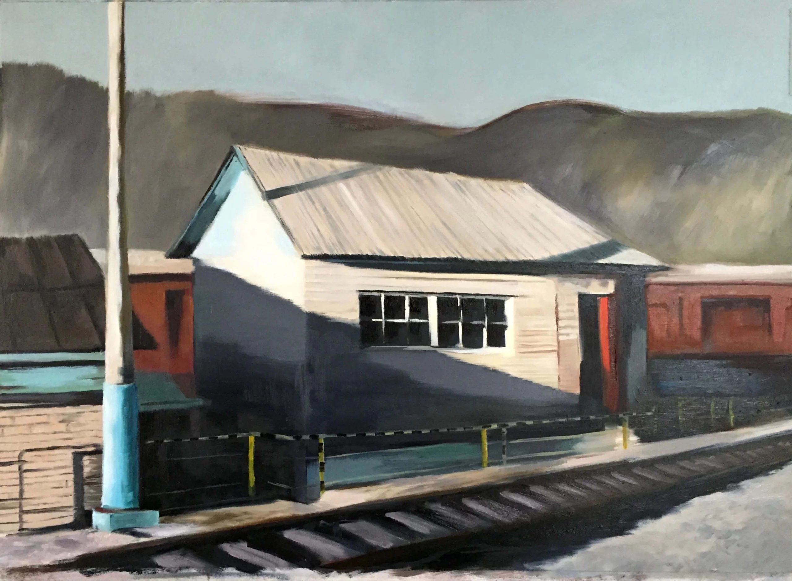 Lichtschleuse. 2014, Öl auf Karton, 50 x 70cm