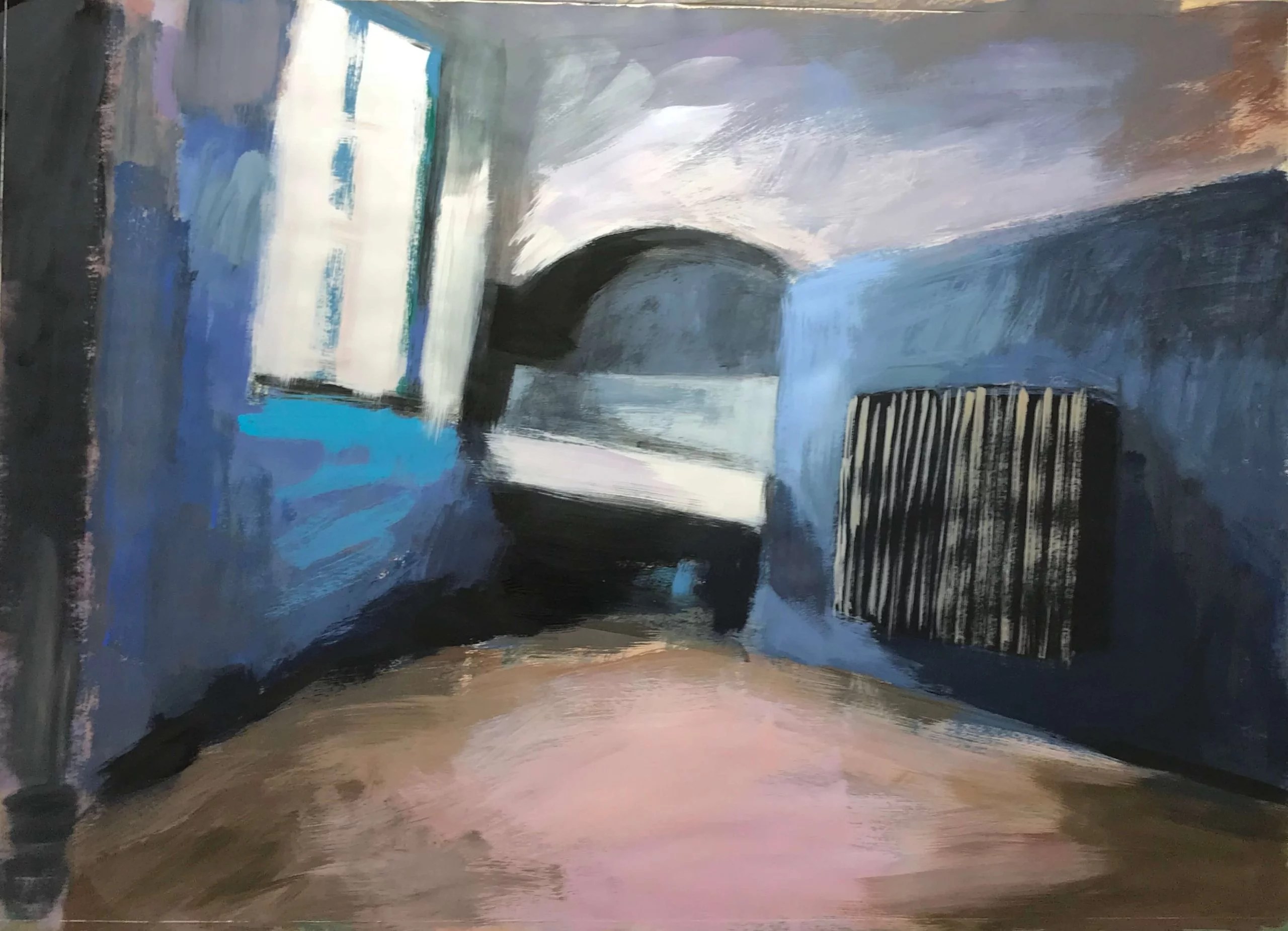 Souterrain. 2018, Gouach auf Papier, 50 x 65 cm